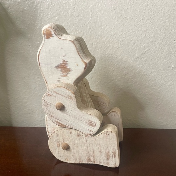 Handcrafted Articulated Wooden Bear Figurine - Picture 2 of 10
